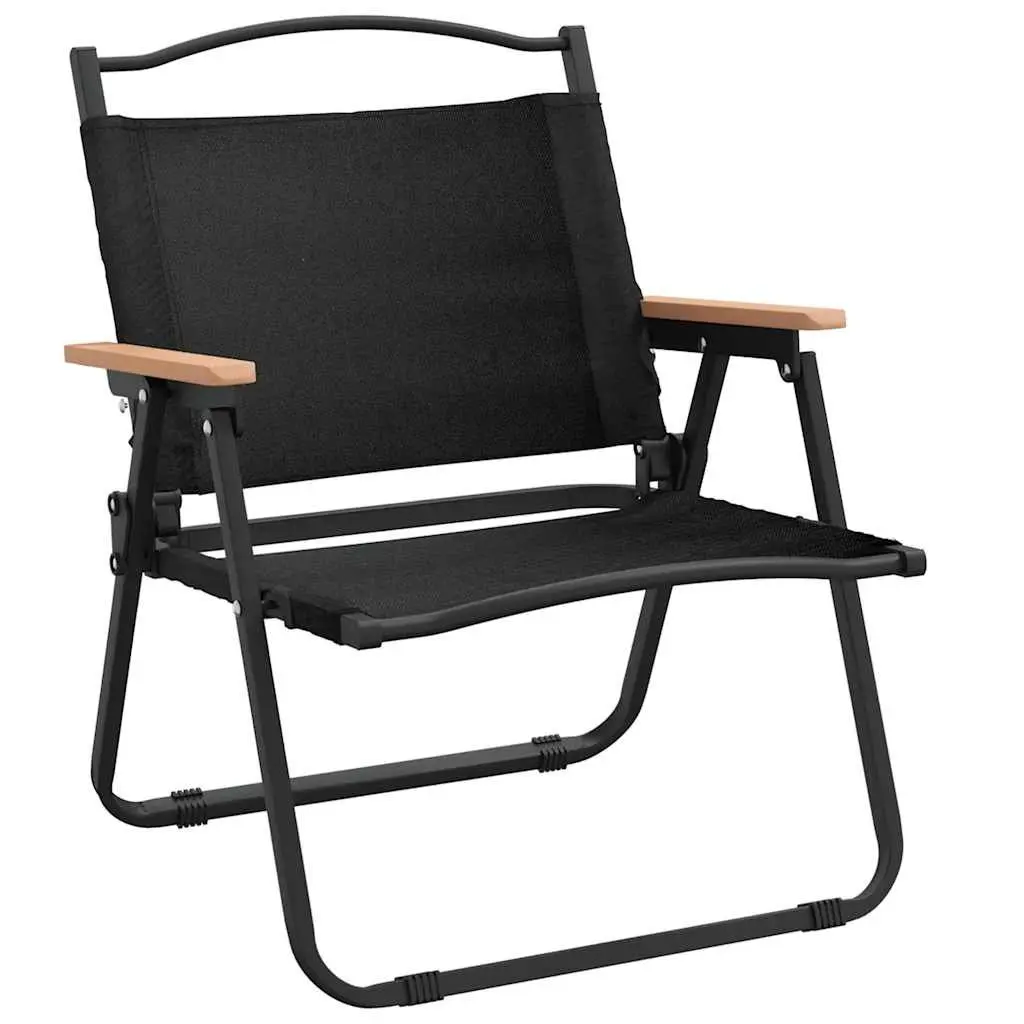 Black Folding Camping Chairs, 2 Included