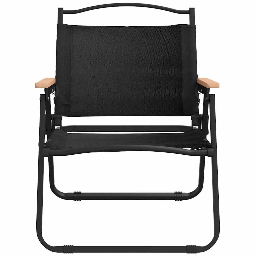 Black Folding Camping Chairs, 2 Included