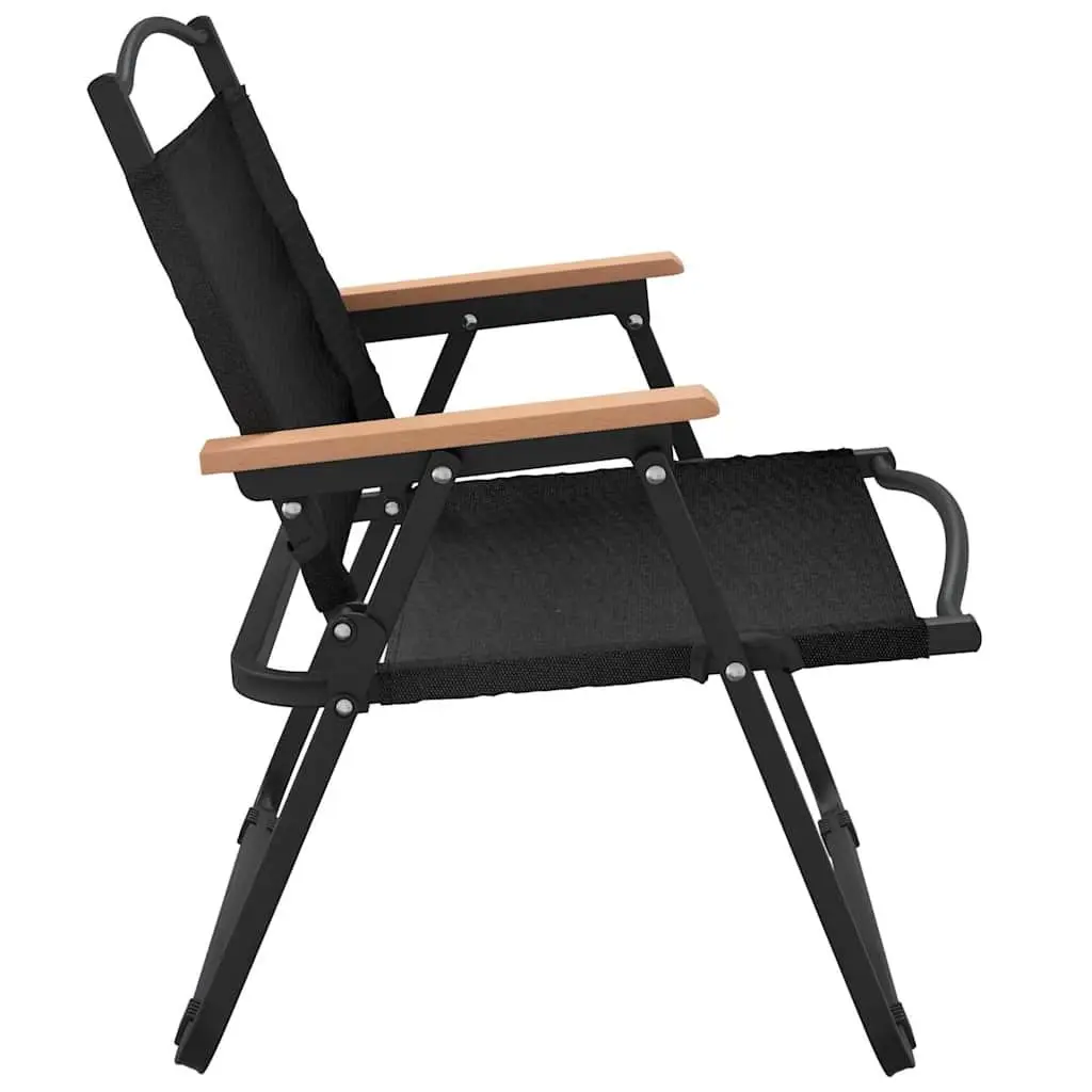Black Folding Camping Chairs, 2 Included