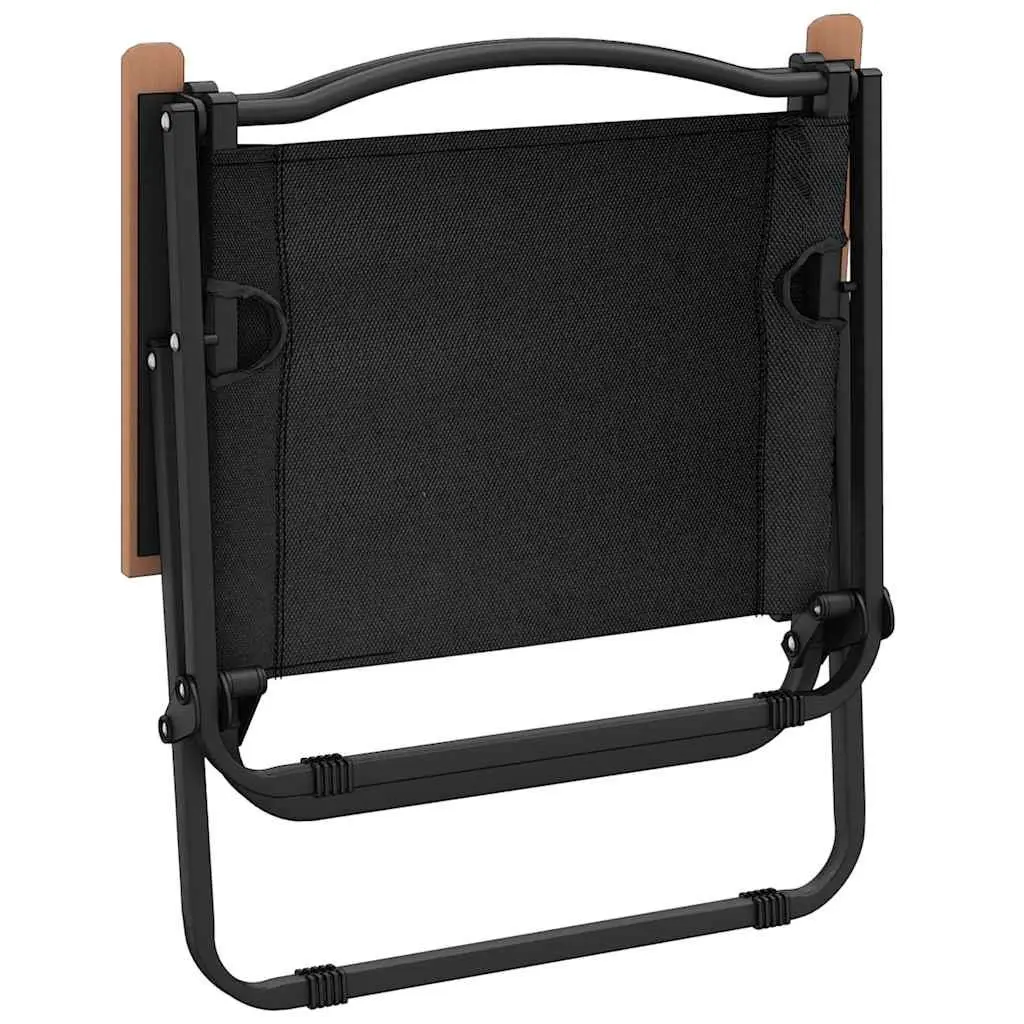 Black Folding Camping Chairs, 2 Included