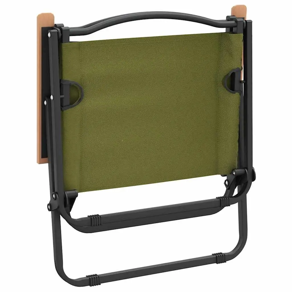 Camping Chairs Green Portable Folding 2 Piece Lightweight Oxford Fabric Sturdy Steel Frame