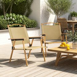 Effortless Outdoor Seating - Beige Folding Camping Chairs