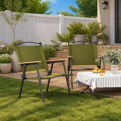 Compact Green Camping Chair for Adventures