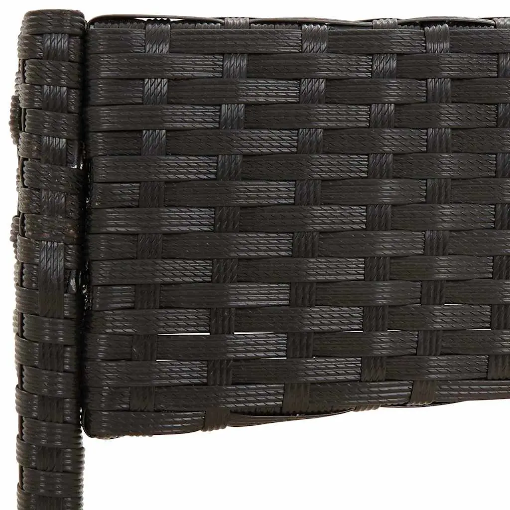 Garden Lounge Set 4 Piece Outdoor Furniture Black Poly Rattan with Cushions