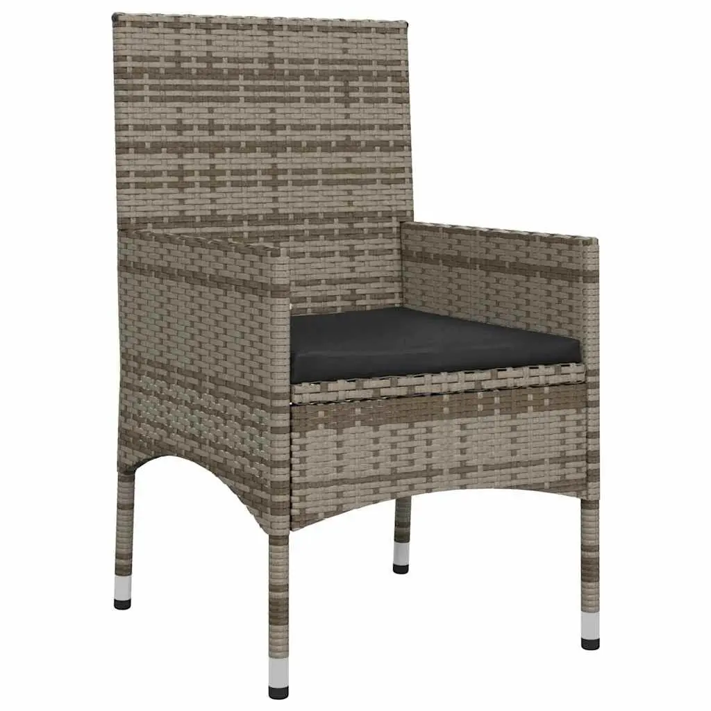 Garden Lounge Set Grey 4 Piece Outdoor Furniture Poly Rattan with Cushions