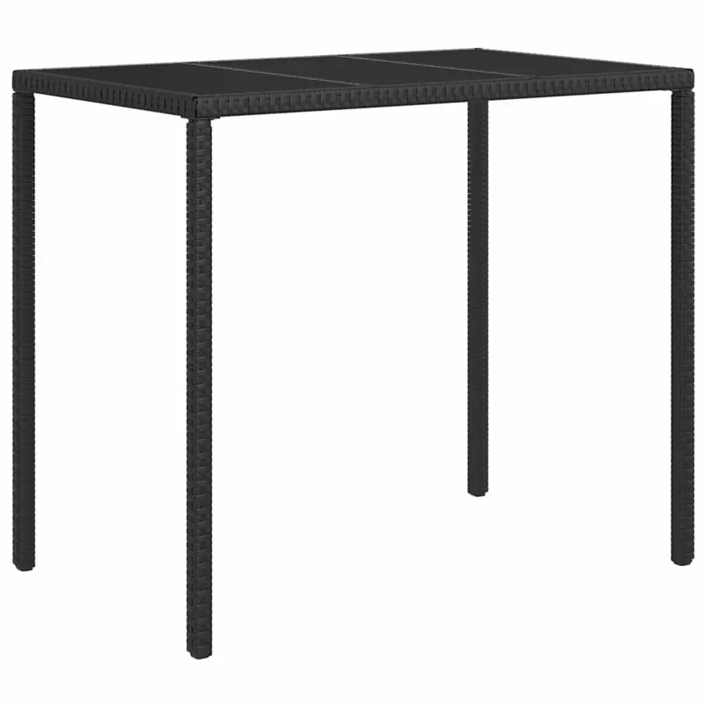 Garden Lounge Set 4 Piece Outdoor Furniture Black Poly Rattan with Cushions