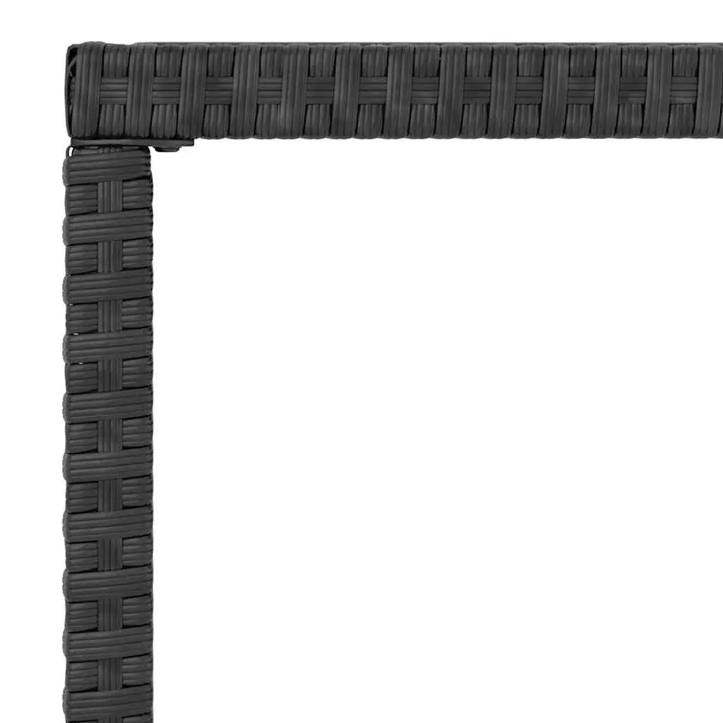 Garden Lounge Set 4 Piece Outdoor Furniture Black Poly Rattan with Cushions