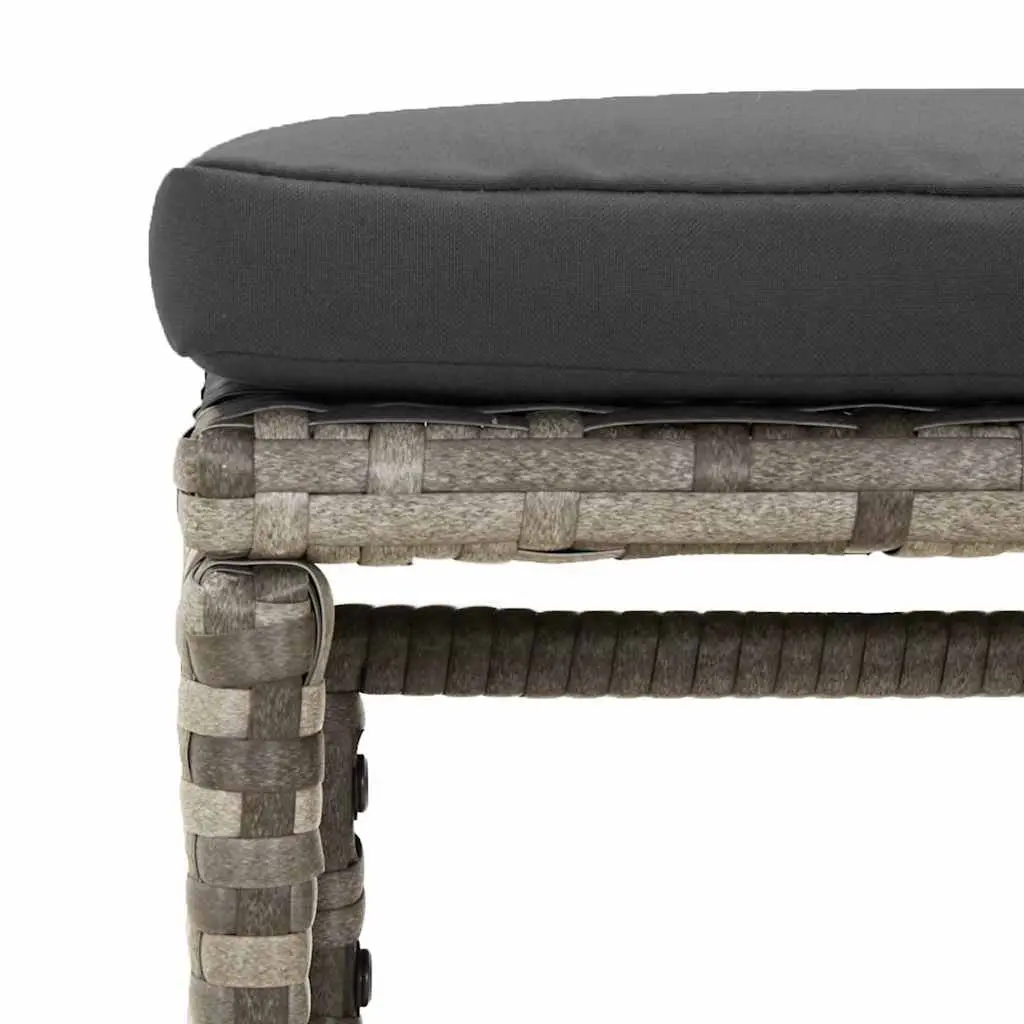 Garden Lounge Set 6 Piece Outdoor Furniture Grey Poly Rattan with Cushions