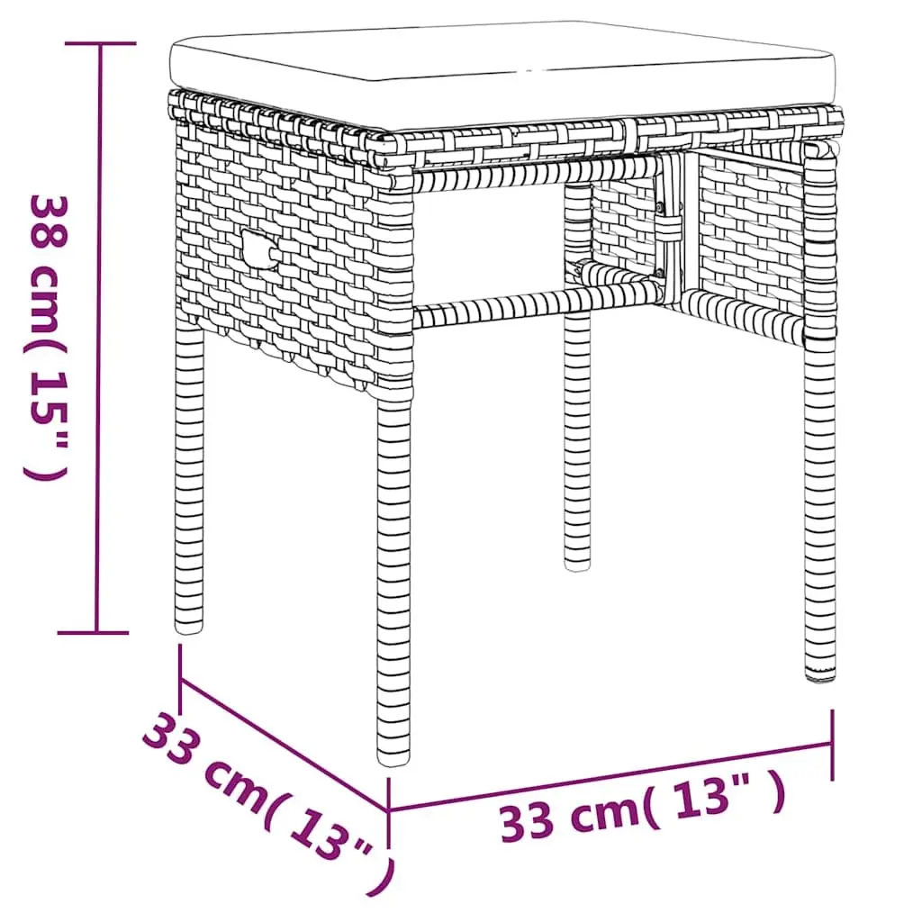Garden Lounge Set 6 Piece Outdoor Furniture Grey Poly Rattan with Cushions
