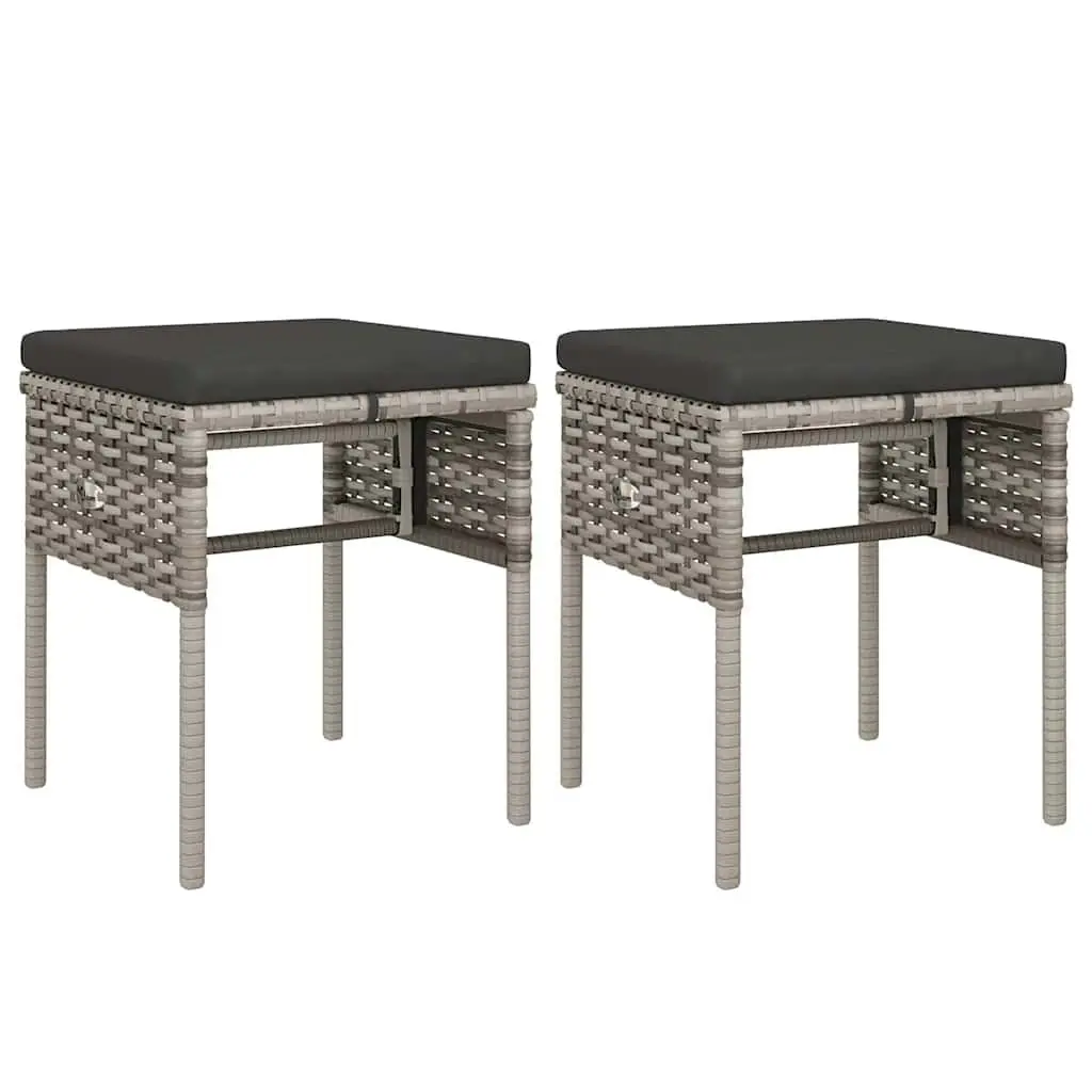 Garden Lounge Set 6 Piece Outdoor Furniture Grey Poly Rattan with Cushions