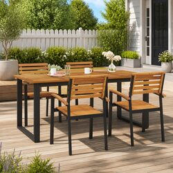 Concise and Sturdy Solid Acacia Garden Dining Table