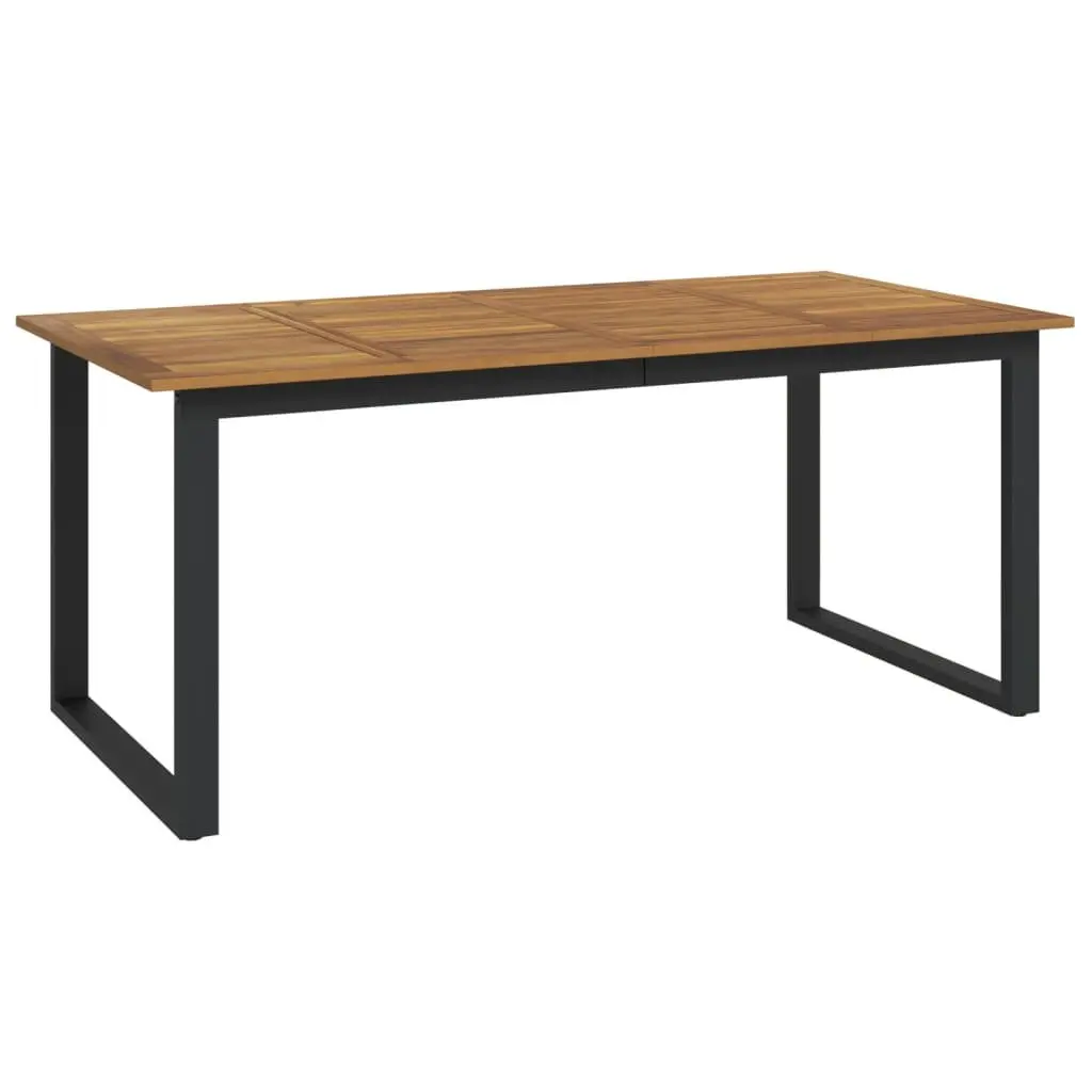 Garden Dining Table U-shaped Legs Solid Acacia Wood Outdoor Patio Furniture
