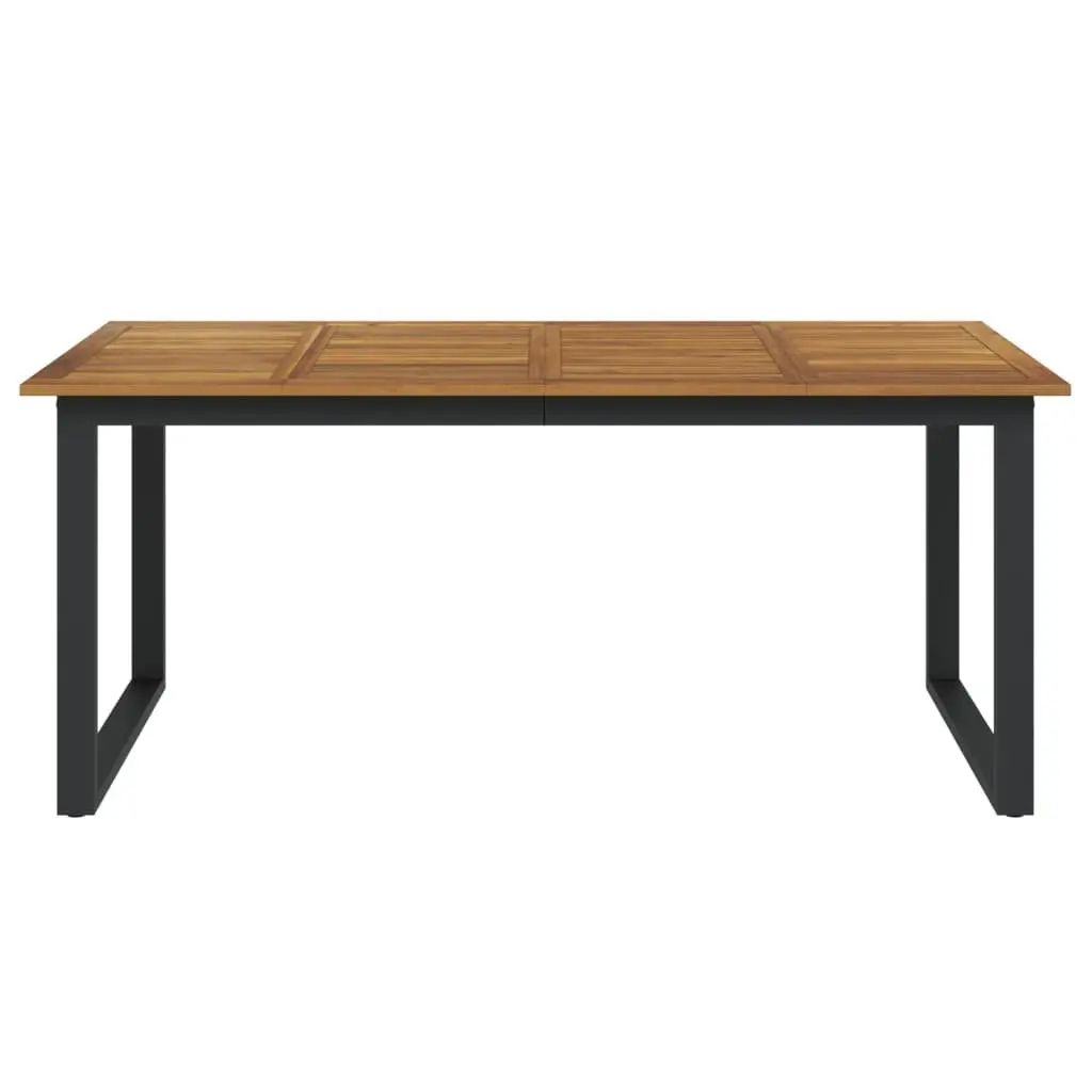 Garden Dining Table U-shaped Legs Solid Acacia Wood Outdoor Patio Furniture