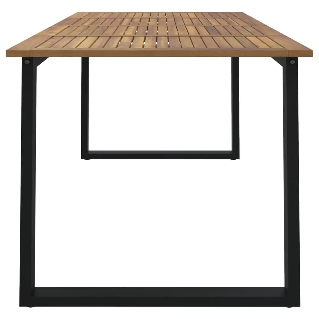Garden Dining Table U-shaped Legs Solid Acacia Wood Outdoor Patio Furniture