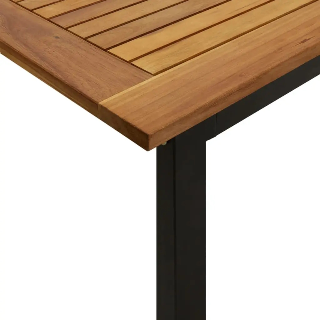 Garden Dining Table U-shaped Legs Solid Acacia Wood Outdoor Patio Furniture