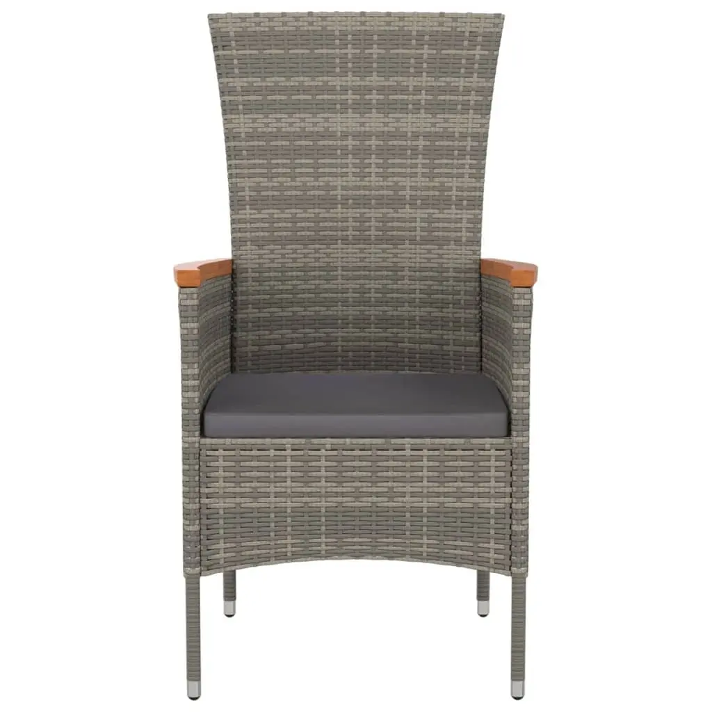 Grey Garden Chairs Set of 2 with Cushions