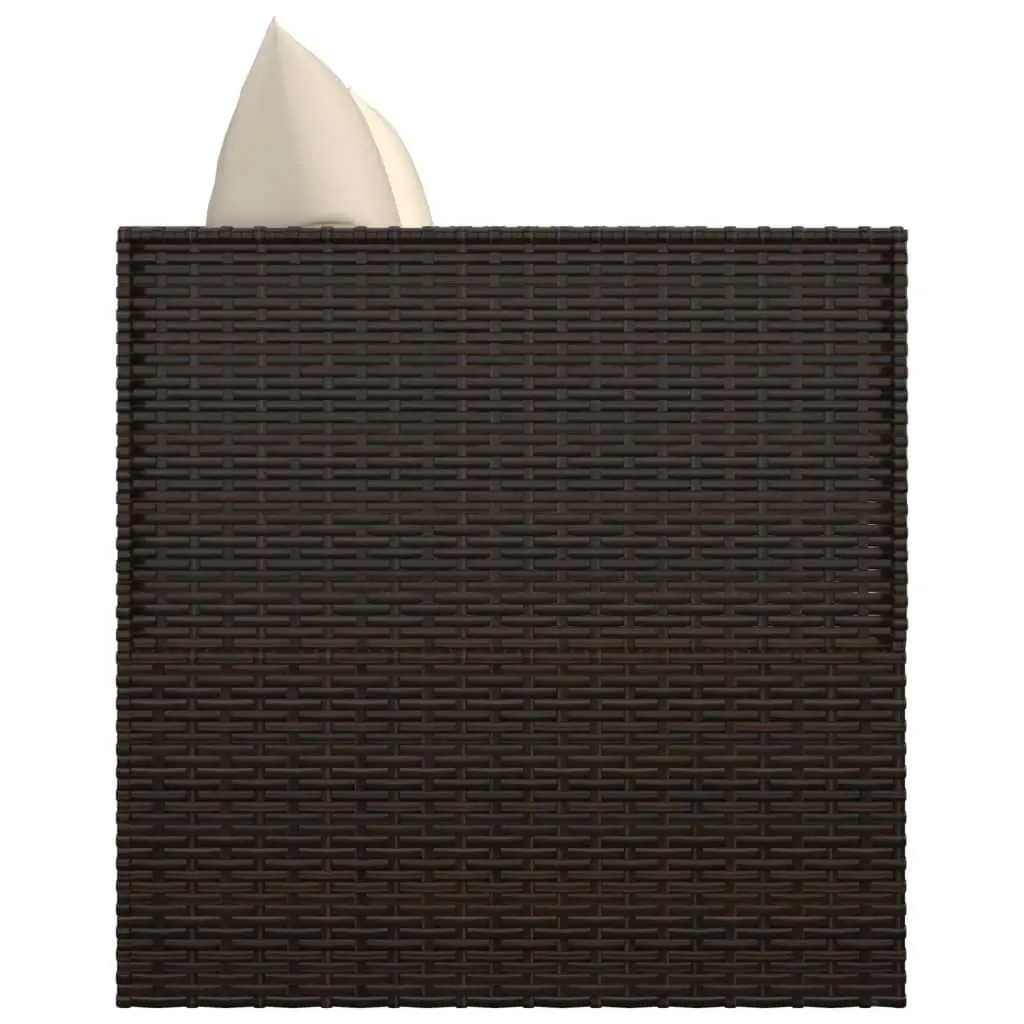 Outdoor Lounge Bed Sun Lounger Adjustable Backrest Poly Rattan Cushions Brown