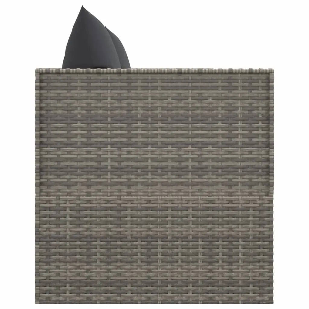 Adjustable Grey Poly Rattan Outdoor Lounge Bed with Cushions for Garden