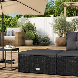 Outdoor Footstool with Cushion for Patios