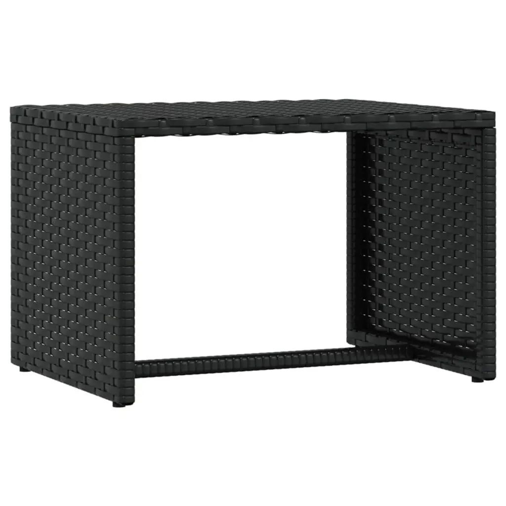 Sun Loungers 2 pcs with Table Black Poly Rattan Outdoor Seating Adjustable