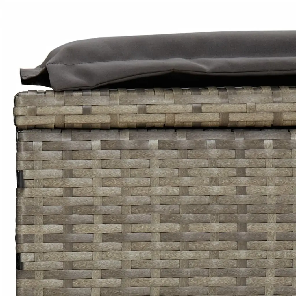2-Person Sunbed with Cushions Grey Outdoor Sun Lounger Daybed Reclining