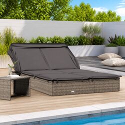 Compact and Comfortable 2-Person Lounger in Grey