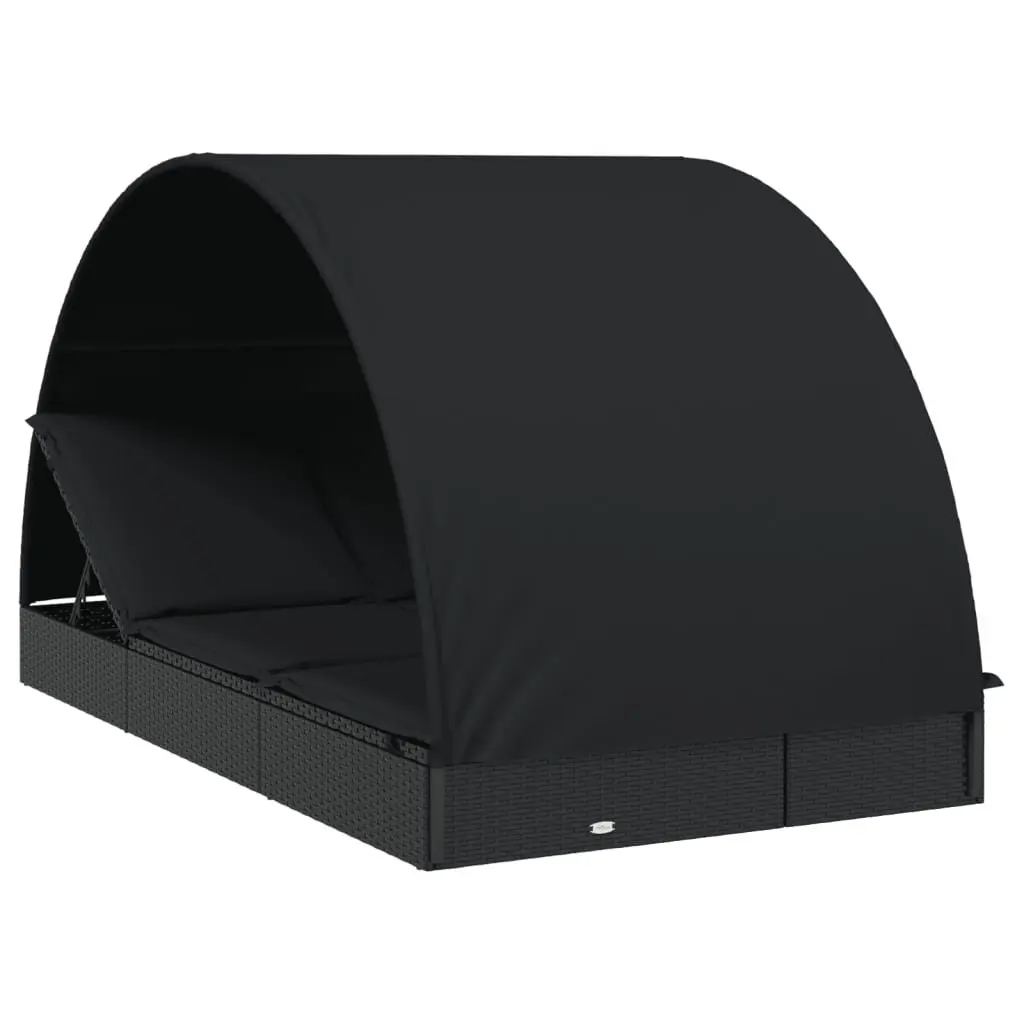 2-Person Sunbed with Round Roof for Outdoor Use