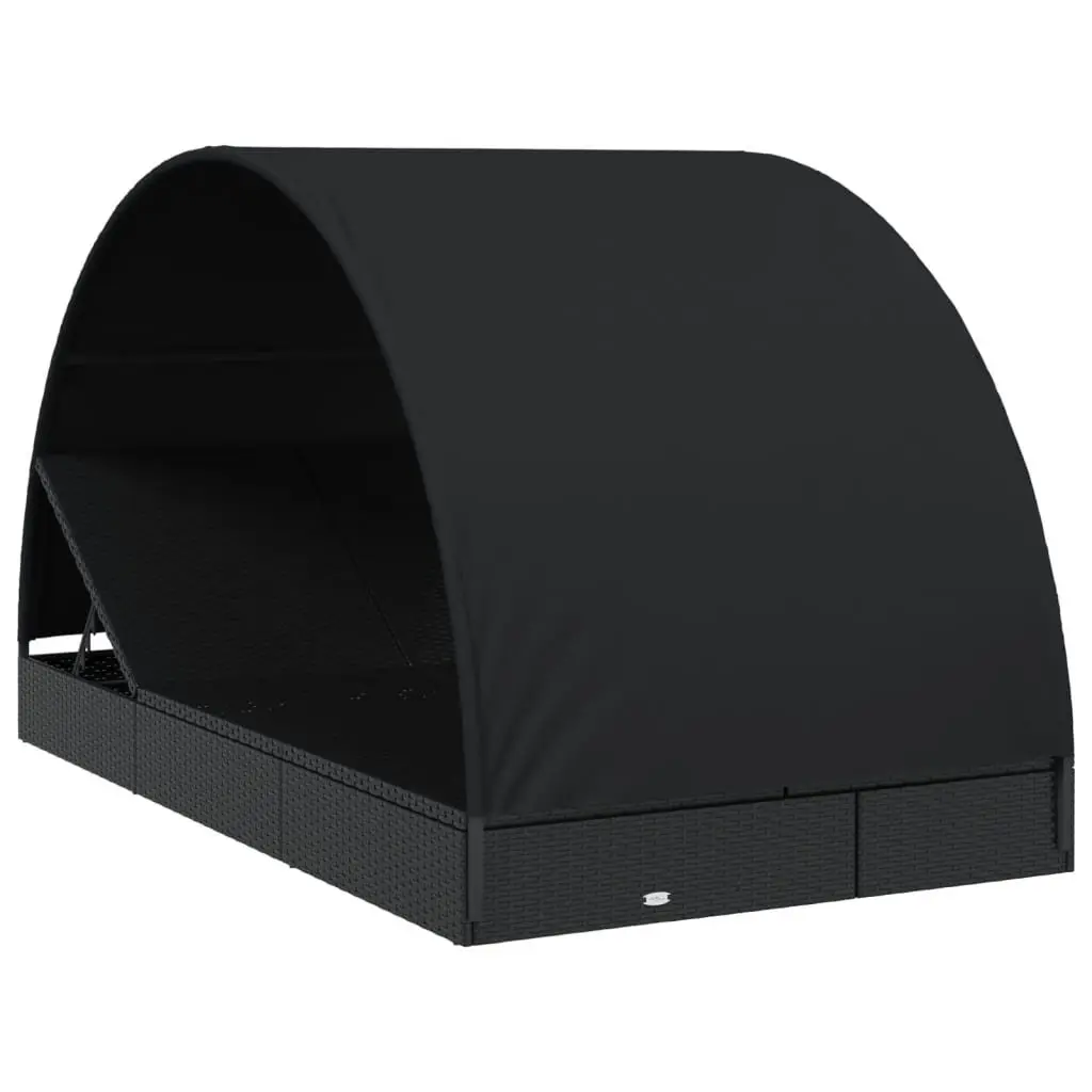 2-Person Sunbed with Round Roof for Outdoor Use