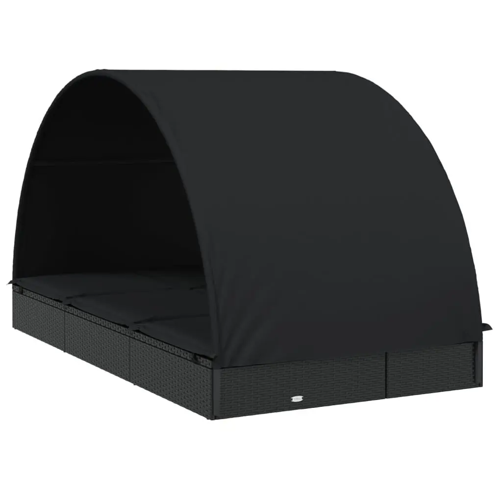 2-Person Sunbed with Round Roof for Outdoor Use