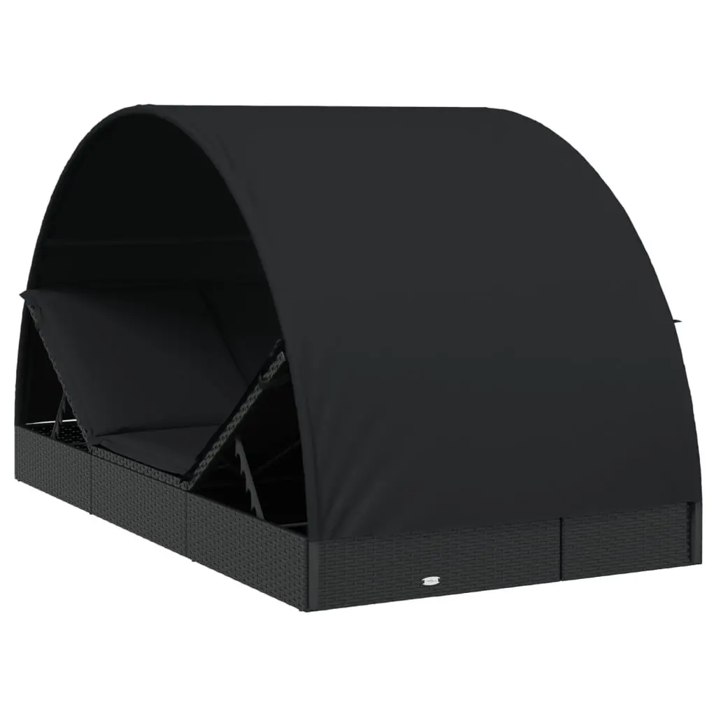 2-Person Sunbed with Round Roof for Outdoor Use