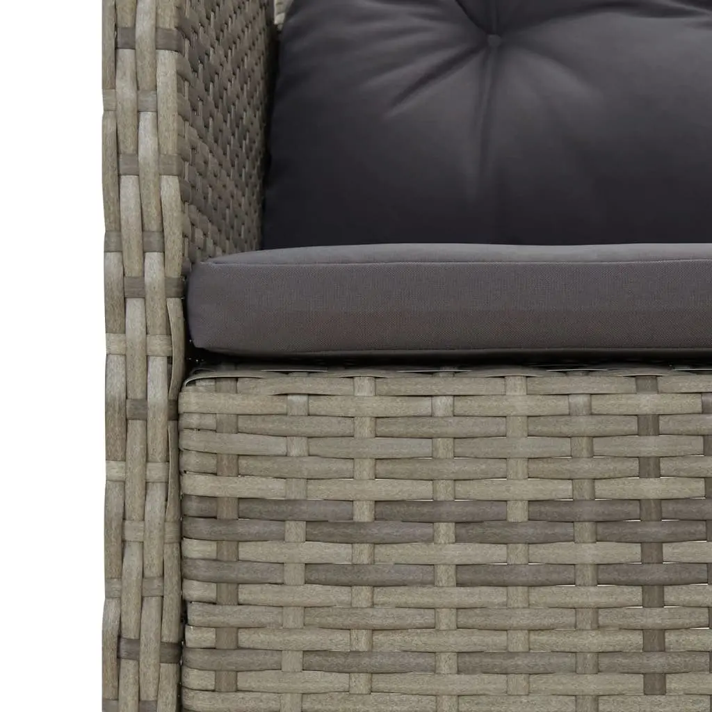 5 Piece Garden Lounge Set Grey Outdoor Furniture with Cushions and Coffee Table