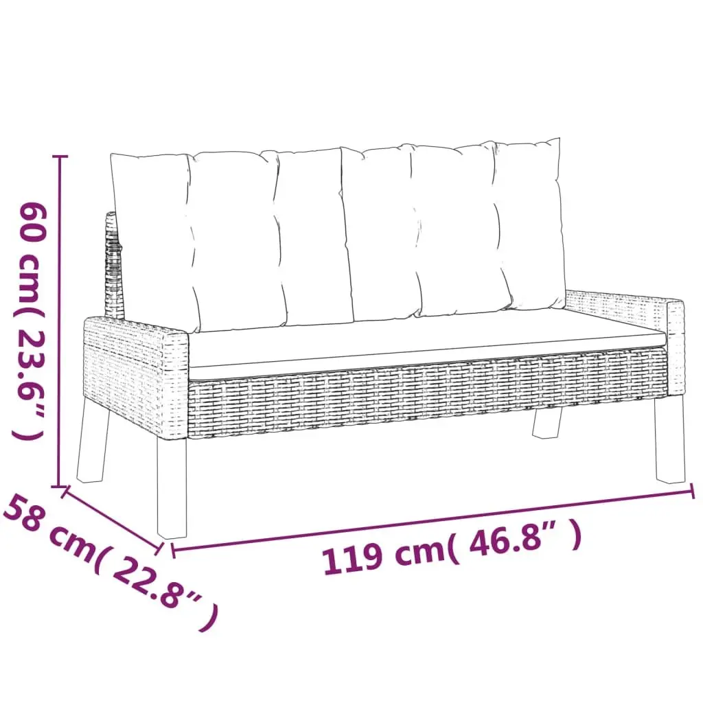 Garden Lounge Set 4 Piece Outdoor Furniture Poly Rattan Black with Cushions