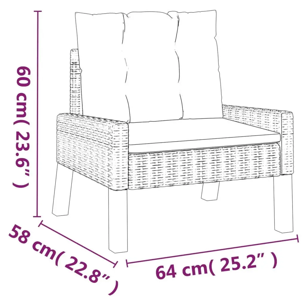 Garden Lounge Set 4 Piece Outdoor Furniture Poly Rattan Black with Cushions