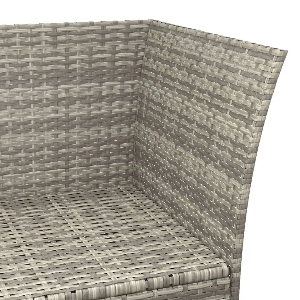 Garden Lounge Set Grey 3 Piece Poly Rattan Outdoor Furniture with Cushions