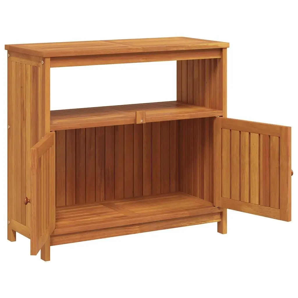 Garden Console Table 80x35x75cm Solid Acacia Wood Outdoor Storage Furniture
