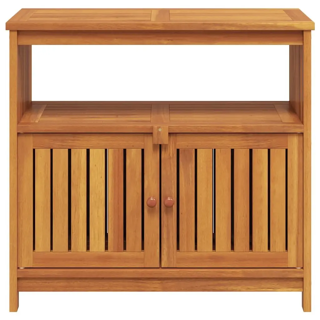 Garden Console Table 80x35x75cm Solid Acacia Wood Outdoor Storage Furniture