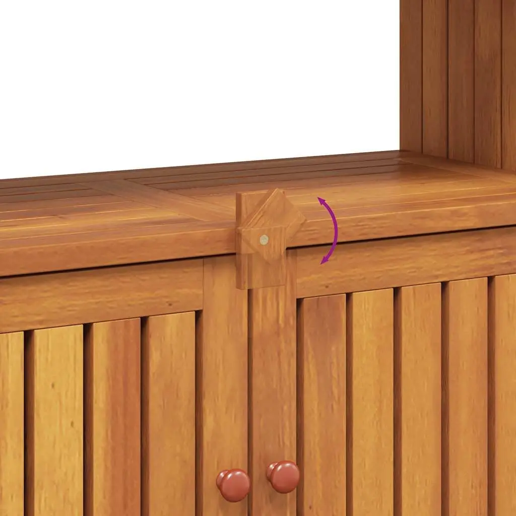 Garden Console Table 80x35x75cm Solid Acacia Wood Outdoor Storage Furniture