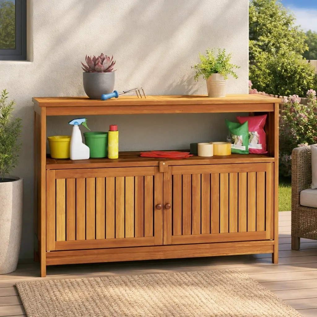 Garden Console Table with Storage Solutions