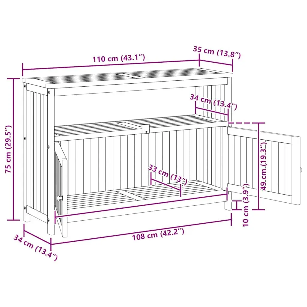 Garden Console Table with Storage Solutions