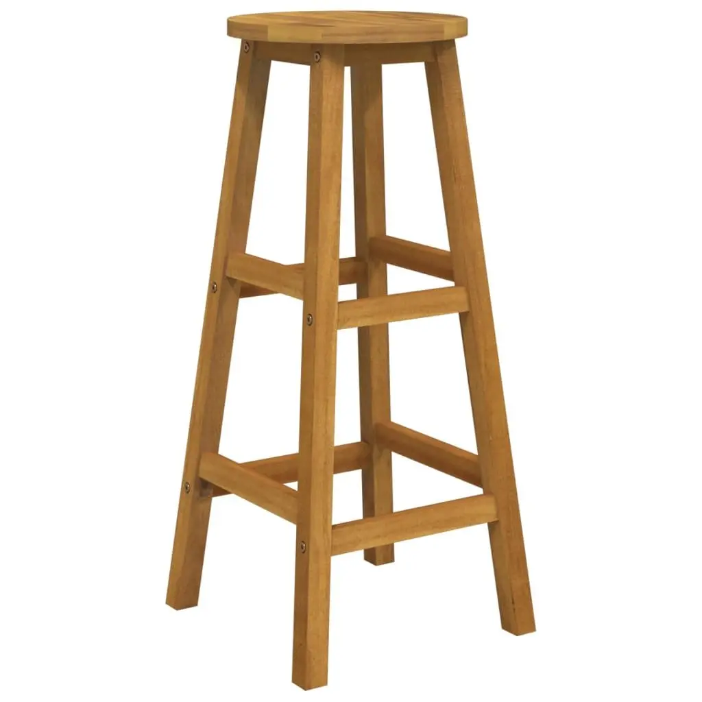 3 Piece Bar Set Brown Solid Acacia Wood Bistro Table Chairs Indoor Outdoor