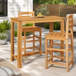 Garden Bar Table 120x60x105 cm Outdoor Indoor Bistro Dining Solid Wood Brown