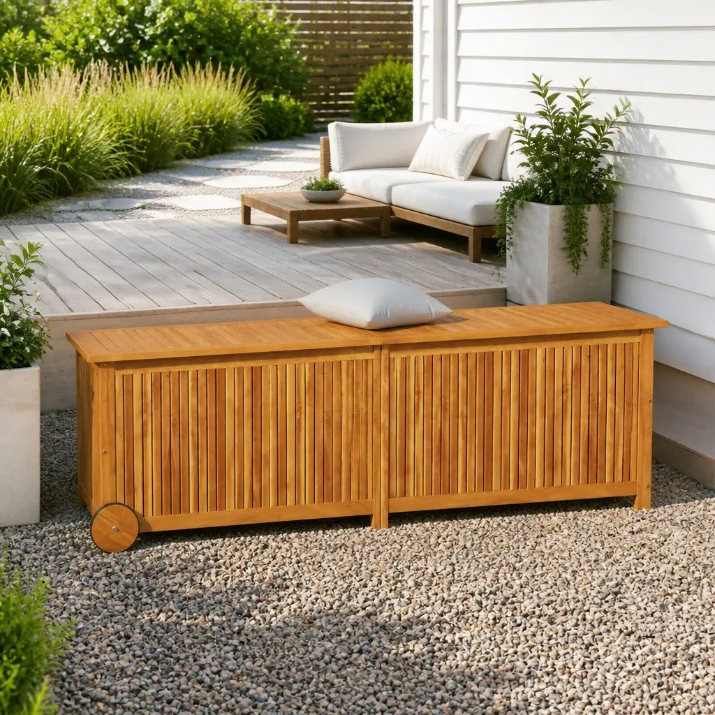 Garden Storage Box in Brown Solid Wood