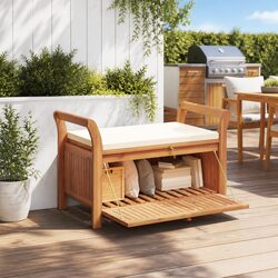 126cm Wooden Garden Storage Bench