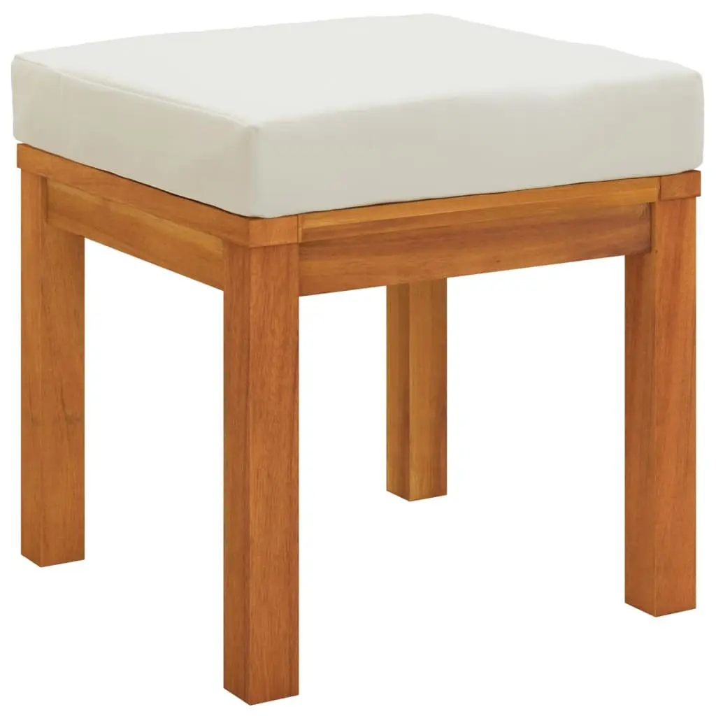 Outdoor Dining Set Cream 3 Piece Wooden Table Chairs with Cushions