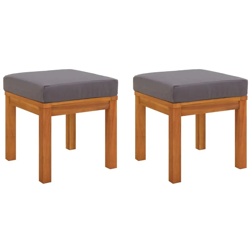 Garden Dining Set 3 Piece Outdoor Furniture with Cushions Acacia Wood Grey
