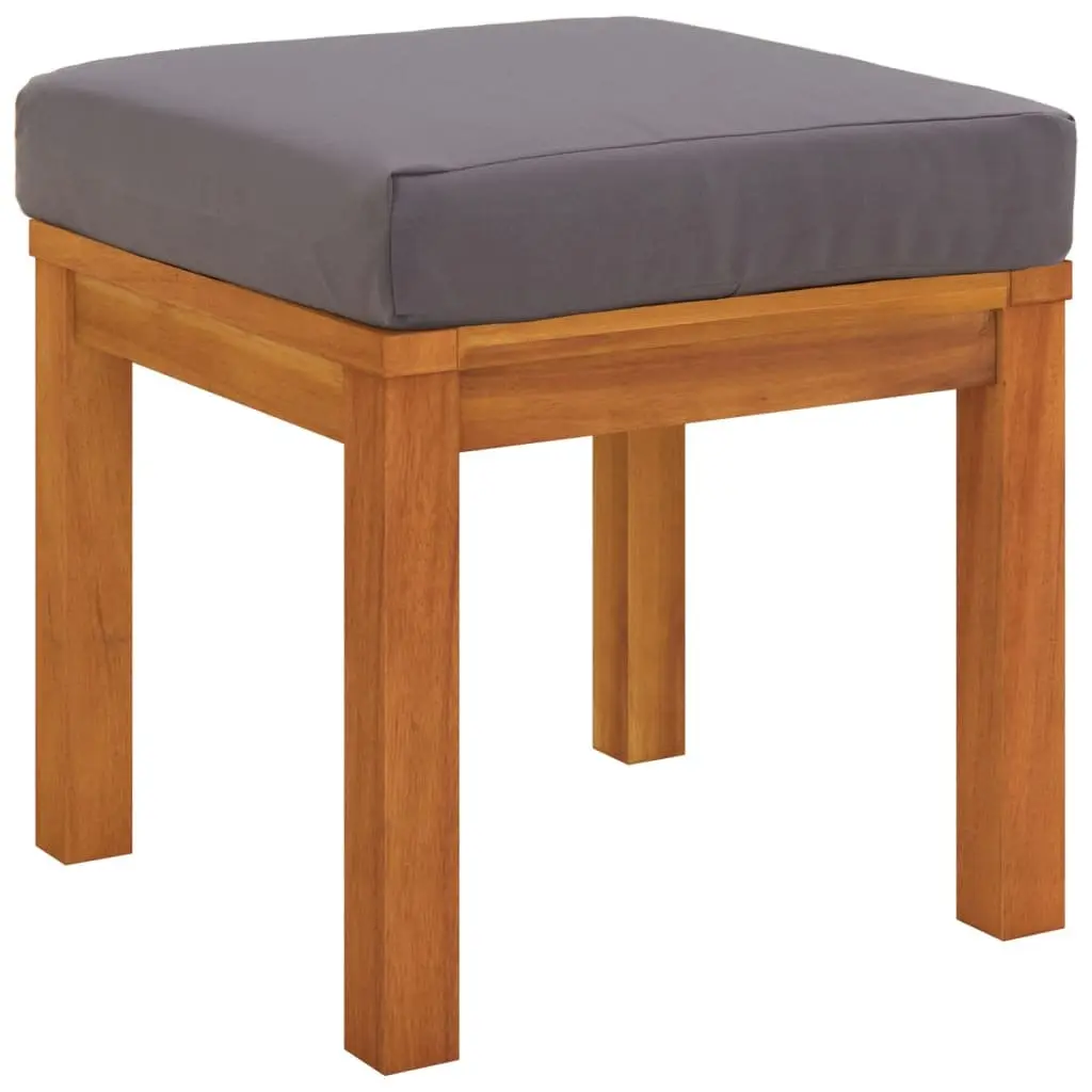 Garden Dining Set 3 Piece Outdoor Furniture with Cushions Acacia Wood Grey