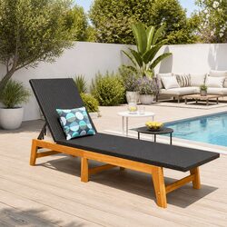 Compact Black Sun Lounger: Comfort Meets Style