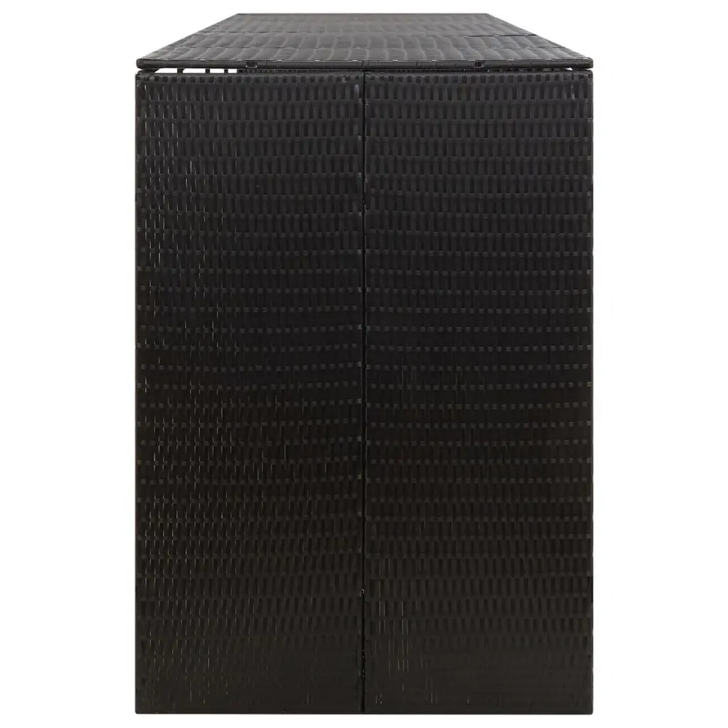 Quadruple Wheelie Bin Shed Black Outdoor Garden Waste Container Enclosure with Hinged Lid and Lockable Front Doors