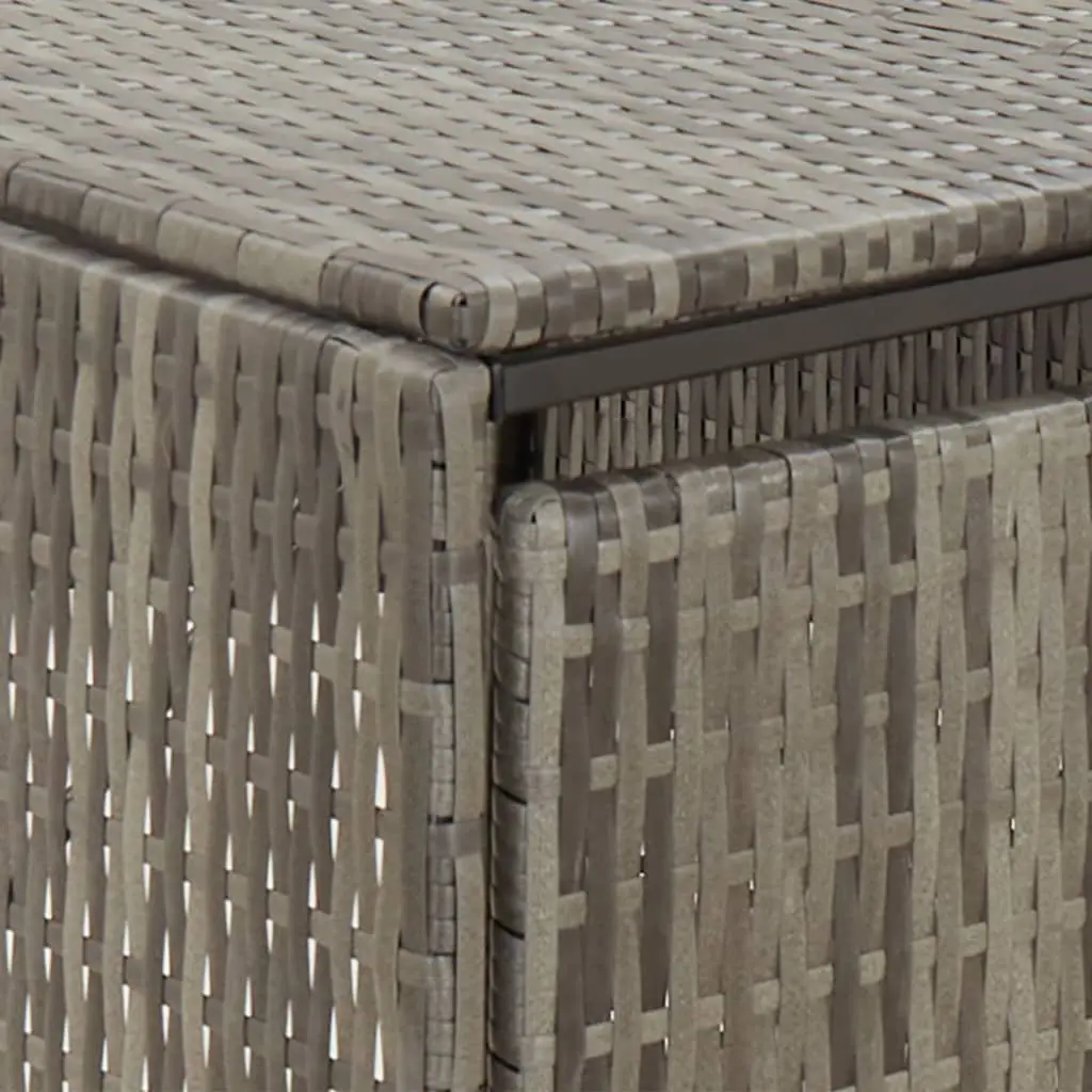 Single Wheelie Bin Shed Grey 70x80x117cm Poly Rattan Outdoor Storage with Hinged Lid and Lockable Front Doors