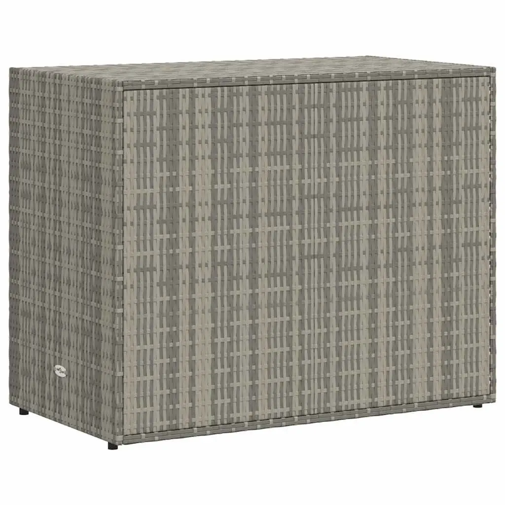Garden Storage Cabinet Grey 100x55.5x80cm Outdoor Poly Rattan Construction Weather Resistant Tool Chest